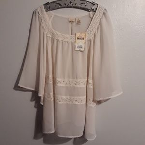 Flowy Off White Boho Top
